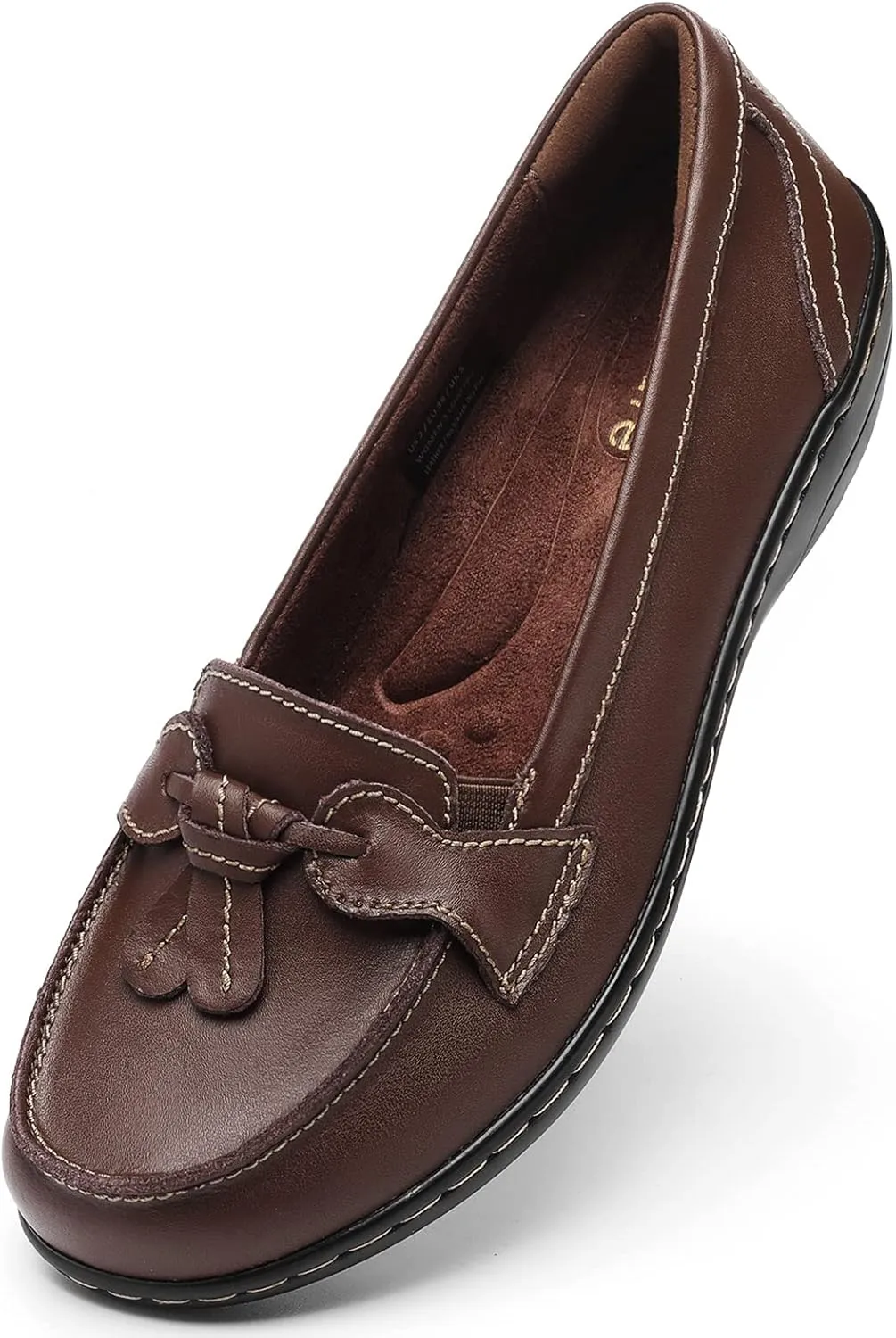Artisure Women's Classic Comfort Leather Loafers Casual Slip-Ons Stylish Tassel Dress Shoes Cute Work Office Flats Everyday Walking Shoes