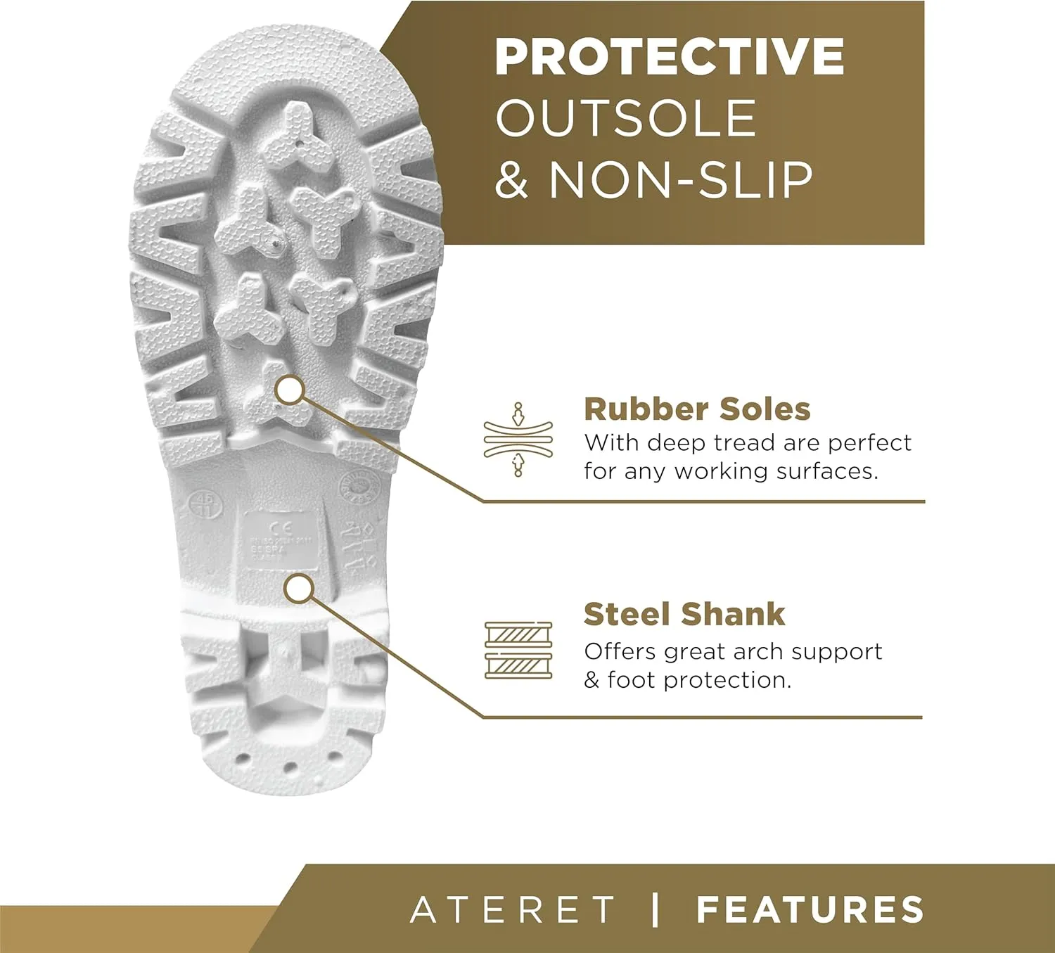 ATERET Footwear Protection PVC Steel Toe Boot 100% Waterproof Lightweight and Durable Footwear For Agricultural Construction Industry