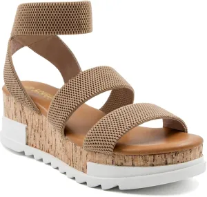 Athlefit Women's Wedge Sandals Platform Sandals Cork Elastic Strap Platform Sandals