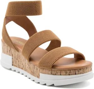 Athlefit Women's Wedge Sandals Platform Sandals Cork Elastic Strap Platform Sandals