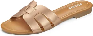 ATHMILE Sandals for Women 2025 Vacation Womens Sandals Dressy Summer Flats Sandals Women Slides for Party Wedding Beach