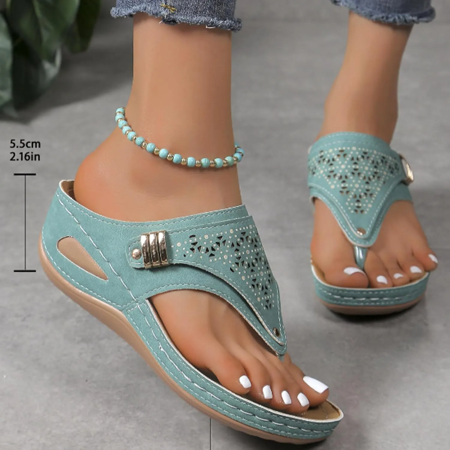 Avylays Orthopedic Sandals for Women, Breathable Mesh Sports Sandals with Non-Slip Sole Summer Wedge Slipper