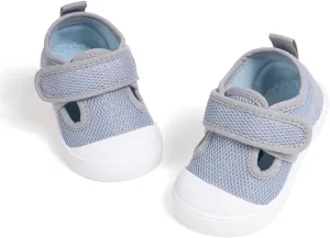 Babelvit Toddler Girls Boys Classic Sneakers Baby T-Strap Hook Loop Breathable Mesh Anti-Collision Walking Shoes Infant Non Slip Comfortable Casual School Shoes