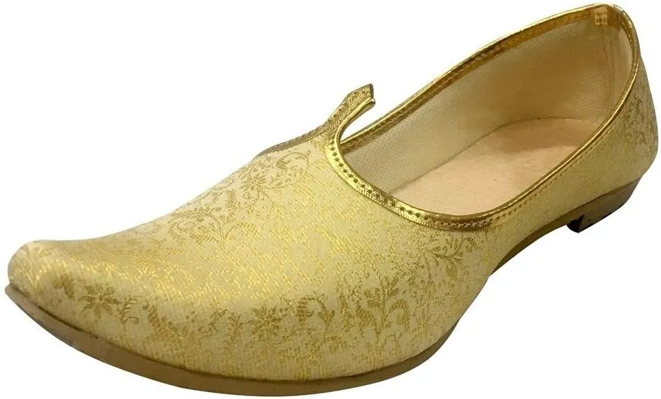 Back Open Men's Punjabi Jutti Handcrafted Traditional Ethnic Indian Footwear Comfortable & Stylish Mules Slip-On for Weddings & Casual Wear