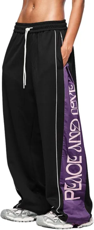 Baggy Parachute Pants Y2k Track Pants Vintage Striped Cargo Sweatpants Unisex Casual Joggers
