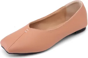 Ballet Flats for Womens Girls Square Toe Soft Comfortable Slip On Ballerina Walking Loafers Dress Shoes