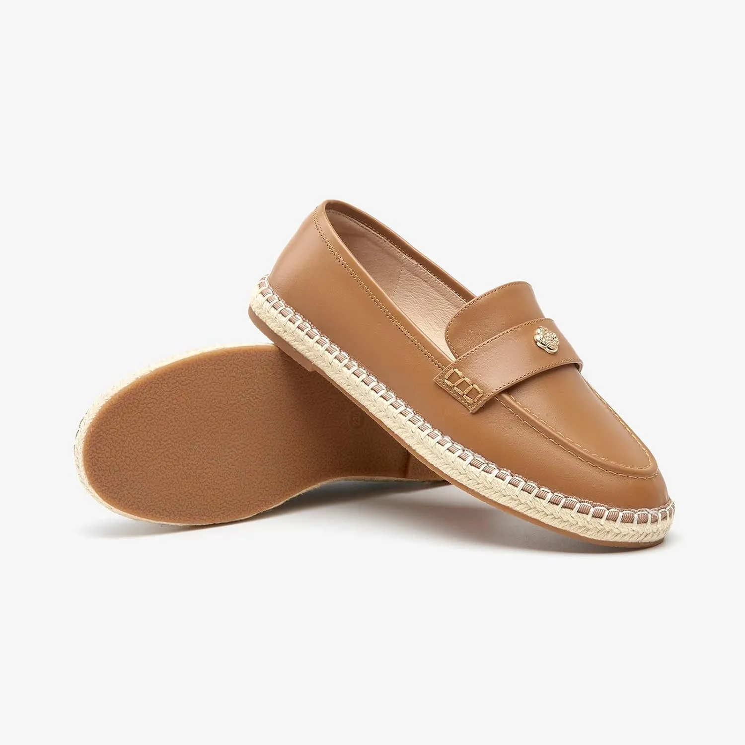 BEAU TODAY Women's Black Solid Casual Loafers, Breathable Lightweight Penny Loafers for Women, Slip-On Leather Loafers, Walking Flats