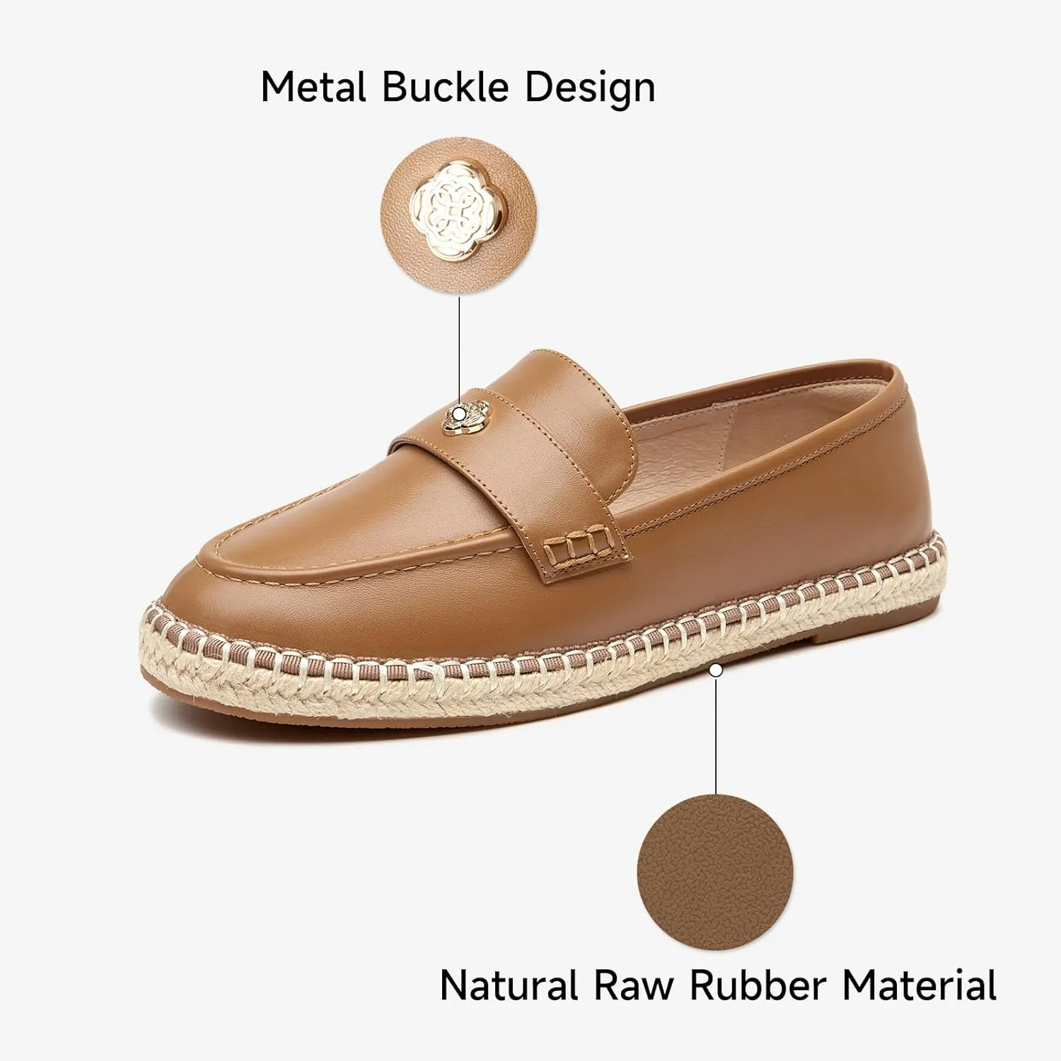 BEAU TODAY Women's Black Solid Casual Loafers, Breathable Lightweight Penny Loafers for Women, Slip-On Leather Loafers, Walking Flats