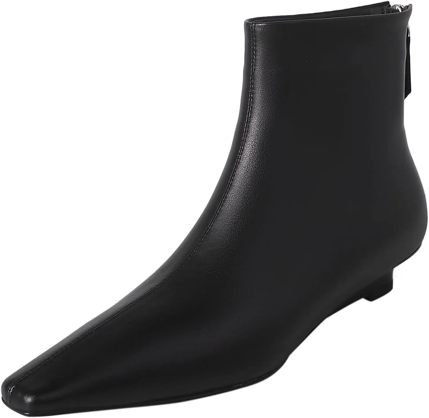 Beauty Cry Women's Booties Low Heel Ankle Boots Square Toe Back Zipper Short Boots