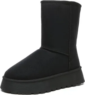 Bernal Mid-Calf Snow Boots for Women Platform Faux Fur Boots Slip-On Warm Comfortable Ankle Outdoor Shoes