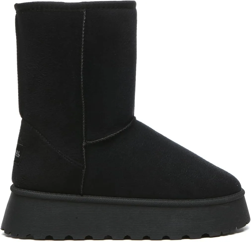 Bernal Mid-Calf Snow Boots for Women Platform Faux Fur Boots Slip-On Warm Comfortable Ankle Outdoor Shoes