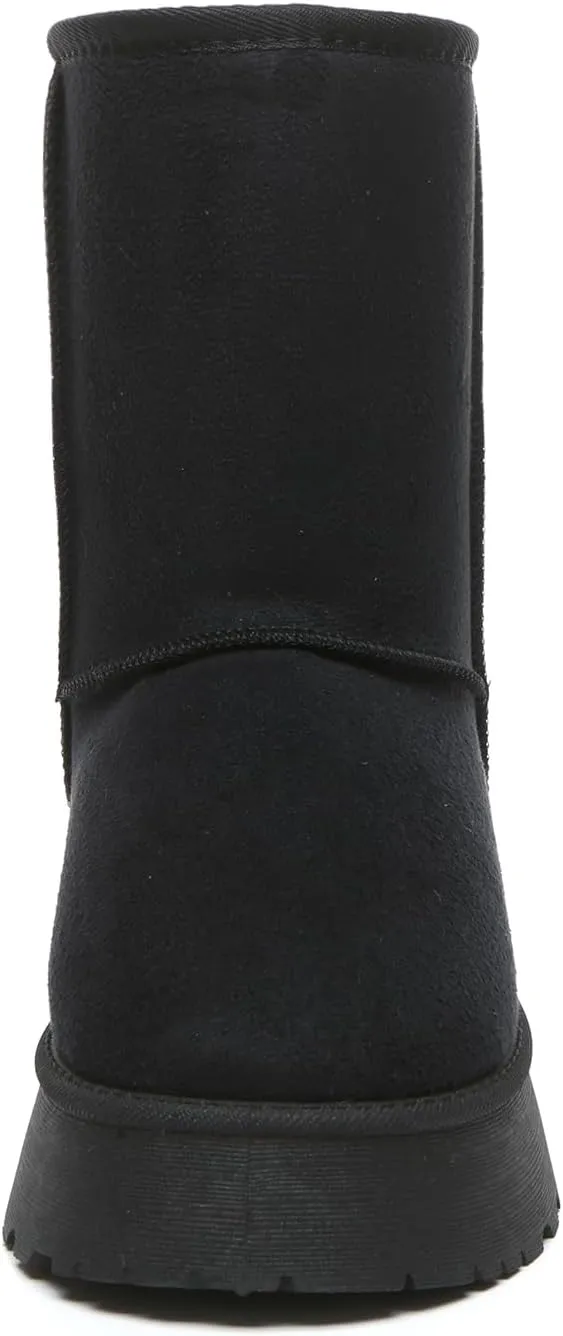 Bernal Mid-Calf Snow Boots for Women Platform Faux Fur Boots Slip-On Warm Comfortable Ankle Outdoor Shoes