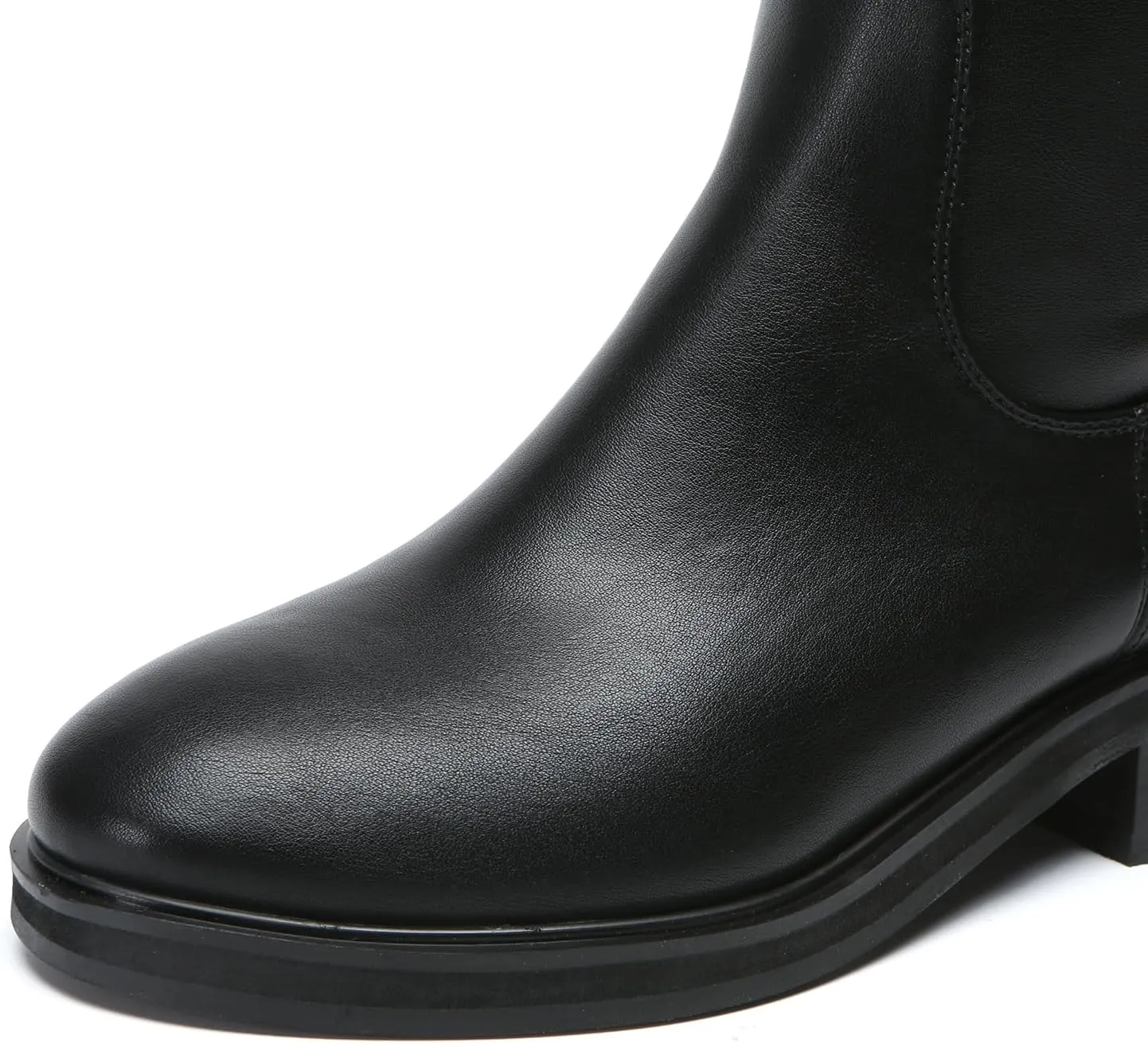 Bernal Women's Knee High Boots Side Zipper Low Chunky Heel Boots Comfortable Classic Round Toe Boots Riding Boots for Ladies Fall Winter