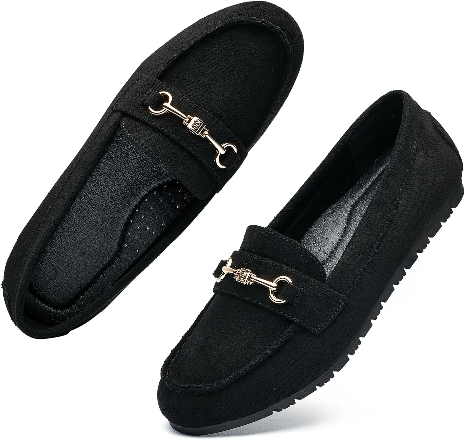 BGSTGUDS Women's Wide Loafers Shoes Cute Dressy Shoes Ladies Comfort Flats Slip Ons Work Shoes