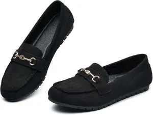 BGSTGUDS Women's Wide Loafers Shoes Cute Dressy Shoes Ladies Comfort Flats Slip Ons Work Shoes