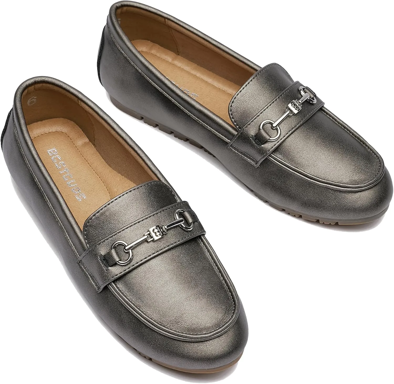 BGSTGUDS Women's Wide Loafers Shoes Cute Dressy Shoes Ladies Comfort Slip Ons Work Shoes