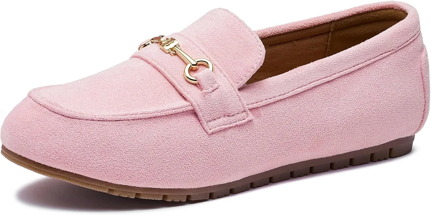 BGSTGUDS Women's Wide Loafers Shoes Cute Dressy Shoes Ladies Comfort Slip Ons Work Shoes