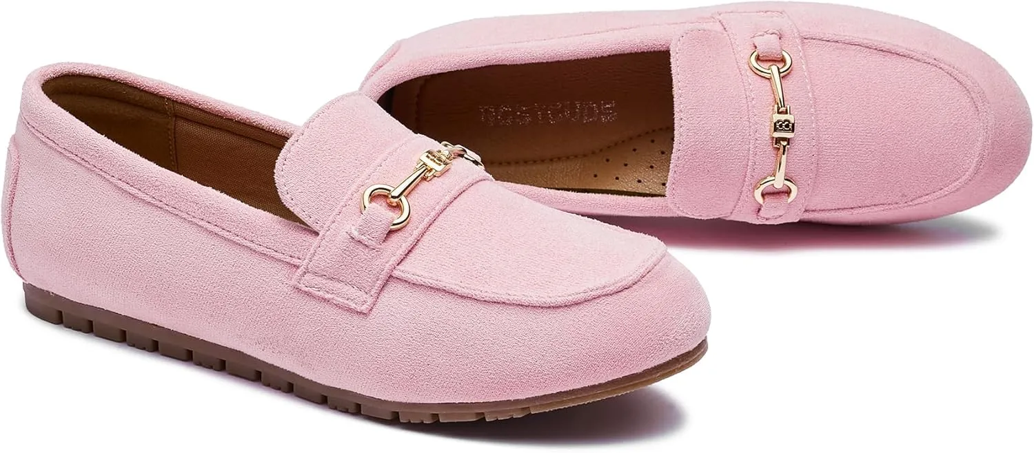 BGSTGUDS Women's Wide Loafers Shoes Cute Dressy Shoes Ladies Comfort Slip Ons Work Shoes