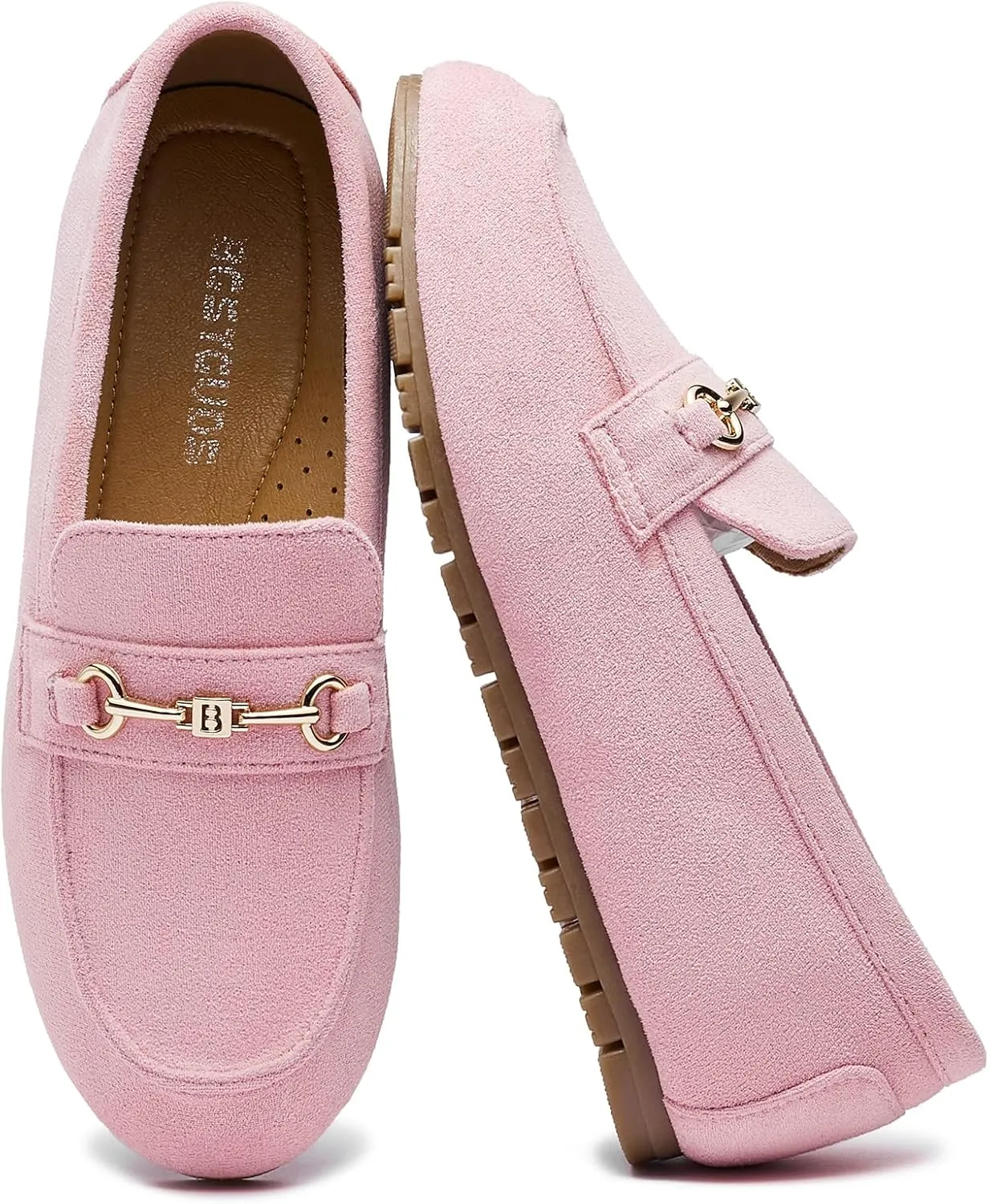 BGSTGUDS Women's Wide Loafers Shoes Cute Dressy Shoes Ladies Comfort Slip Ons Work Shoes