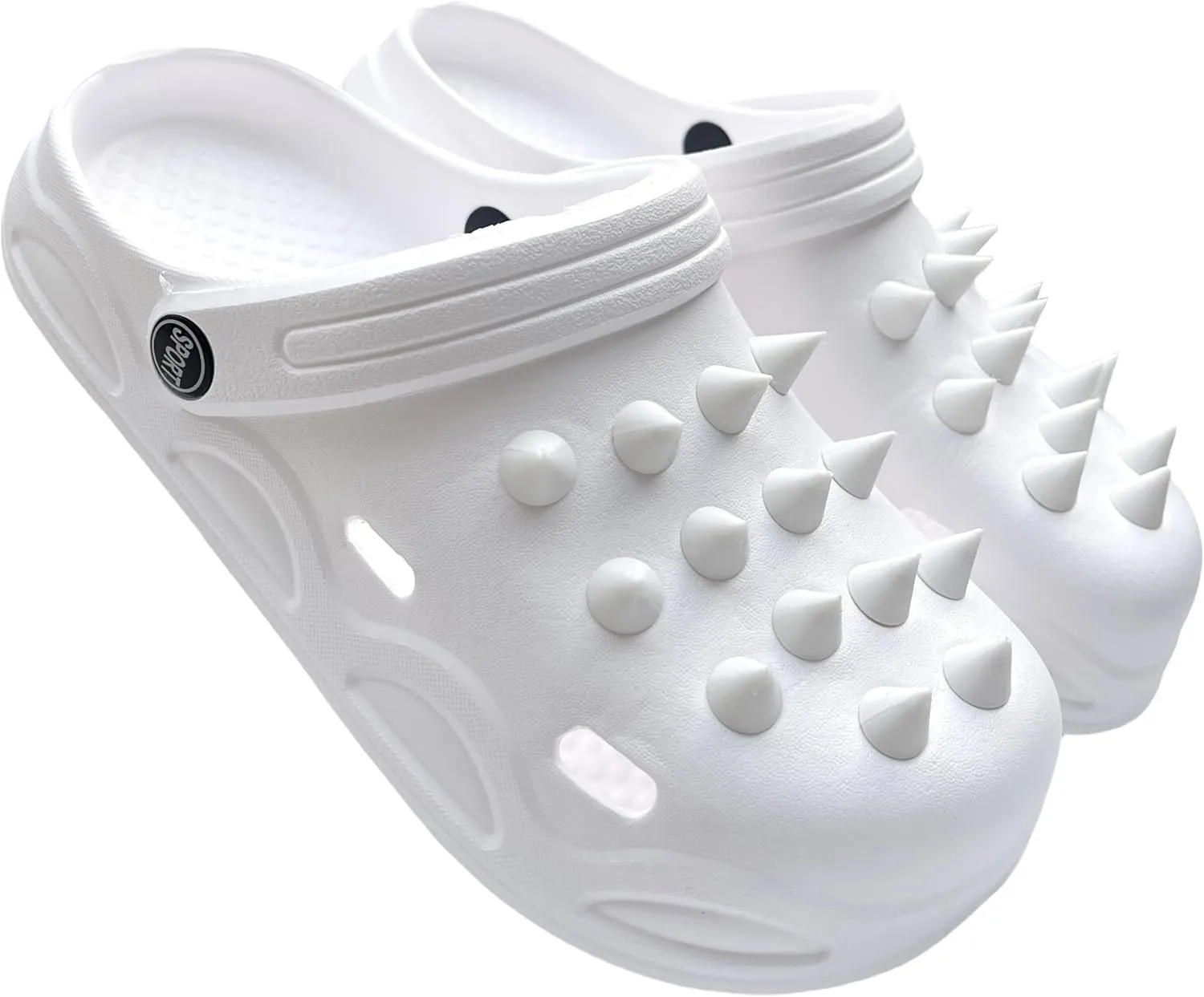 Big Size Slippers Women Clogs Sandals, Solid Color, Street Style, Rivet Creativity