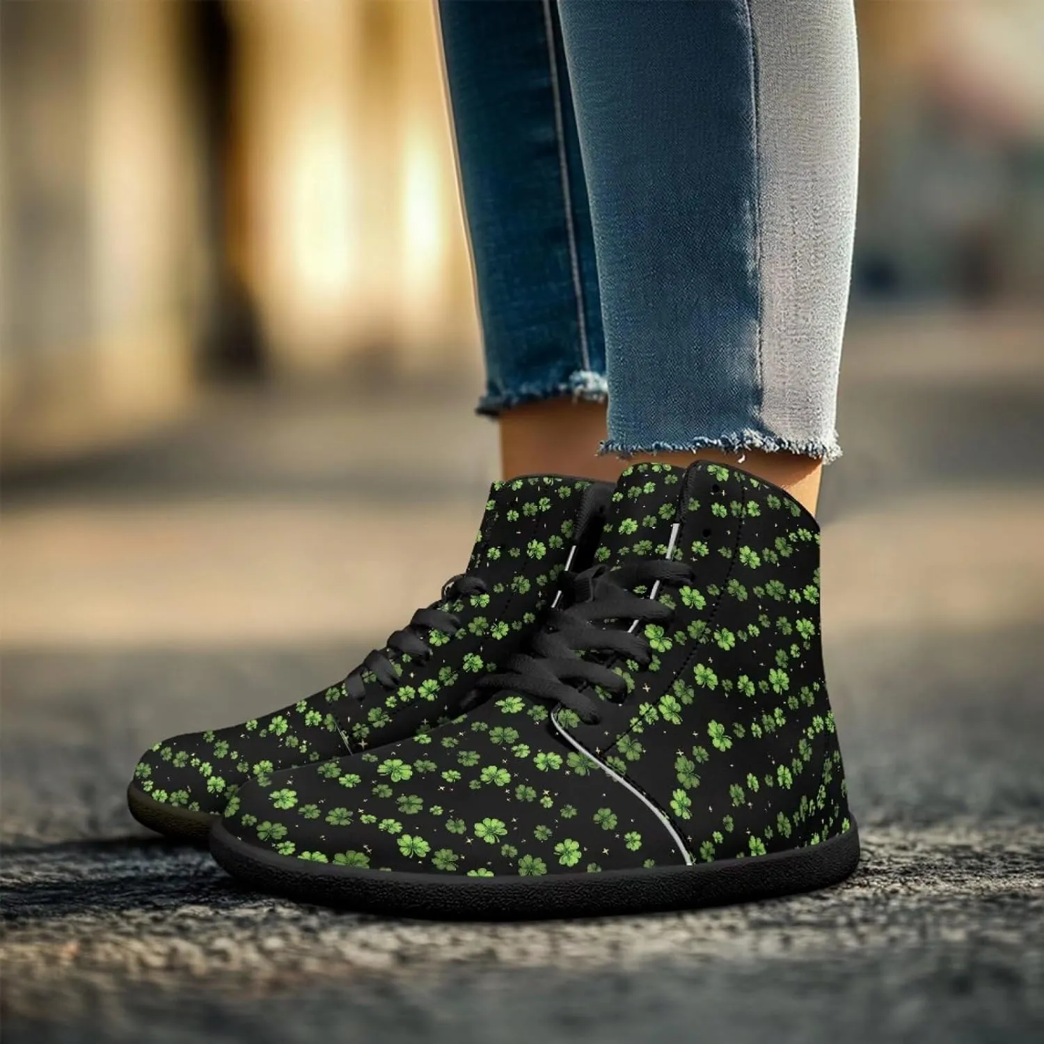 Binienty Men Wide Width Barefoot Flats Shoes Women Holiday Shoes High Top PU Zero Drop Walking Hiking Sneakers