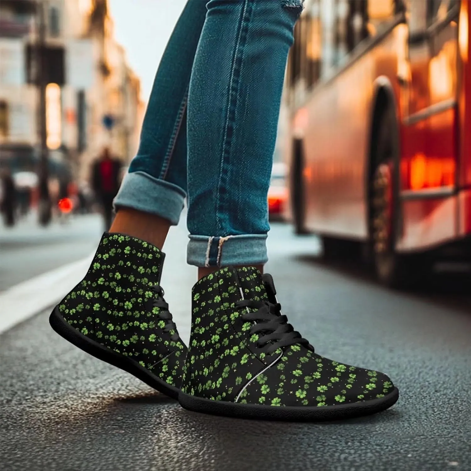Binienty Men Wide Width Barefoot Flats Shoes Women Holiday Shoes High Top PU Zero Drop Walking Hiking Sneakers