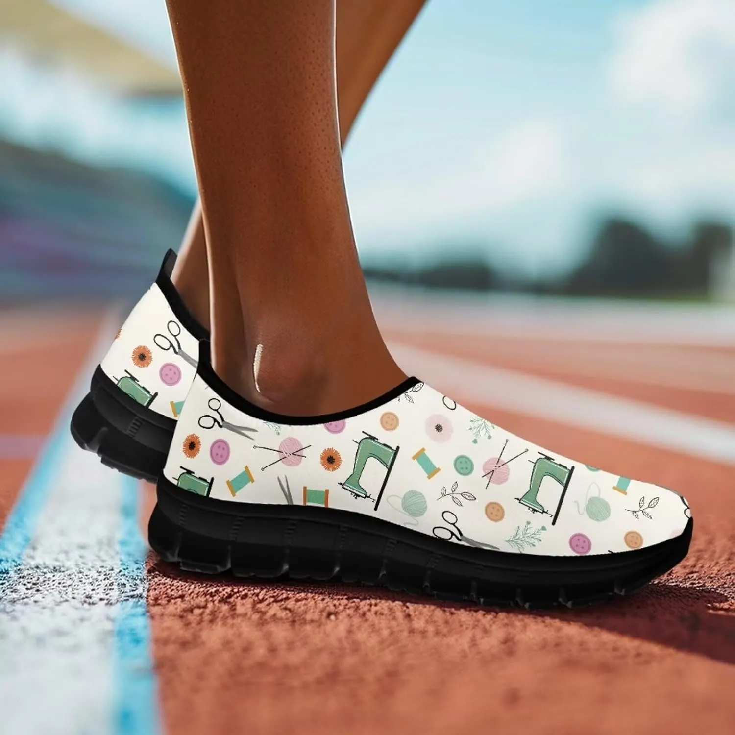 Binienty Vintage Art Loafers Women Low Cut Casual Shoes Slip On Walking Sneakers Pull-On Loafer Flats