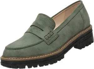 Bootara Loafers Shoes, Bootara Women's Plus Size Casual Retro Suede Loafers, with Chunky Heel Platform, Comfortable Casual