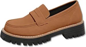 Bootara Loafers Women, Bootara Women's Plus Size Casual Retro Suede Loafers with Chunky Heel Platform