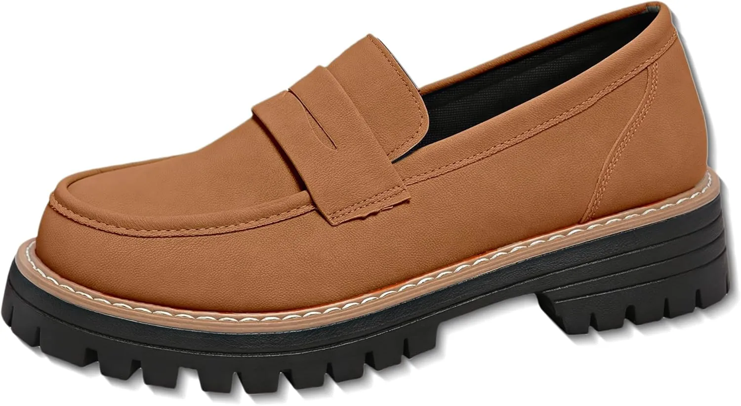 Bootara Loafers Women, Bootara Women's Plus Size Casual Retro Suede Loafers with Chunky Heel Platform