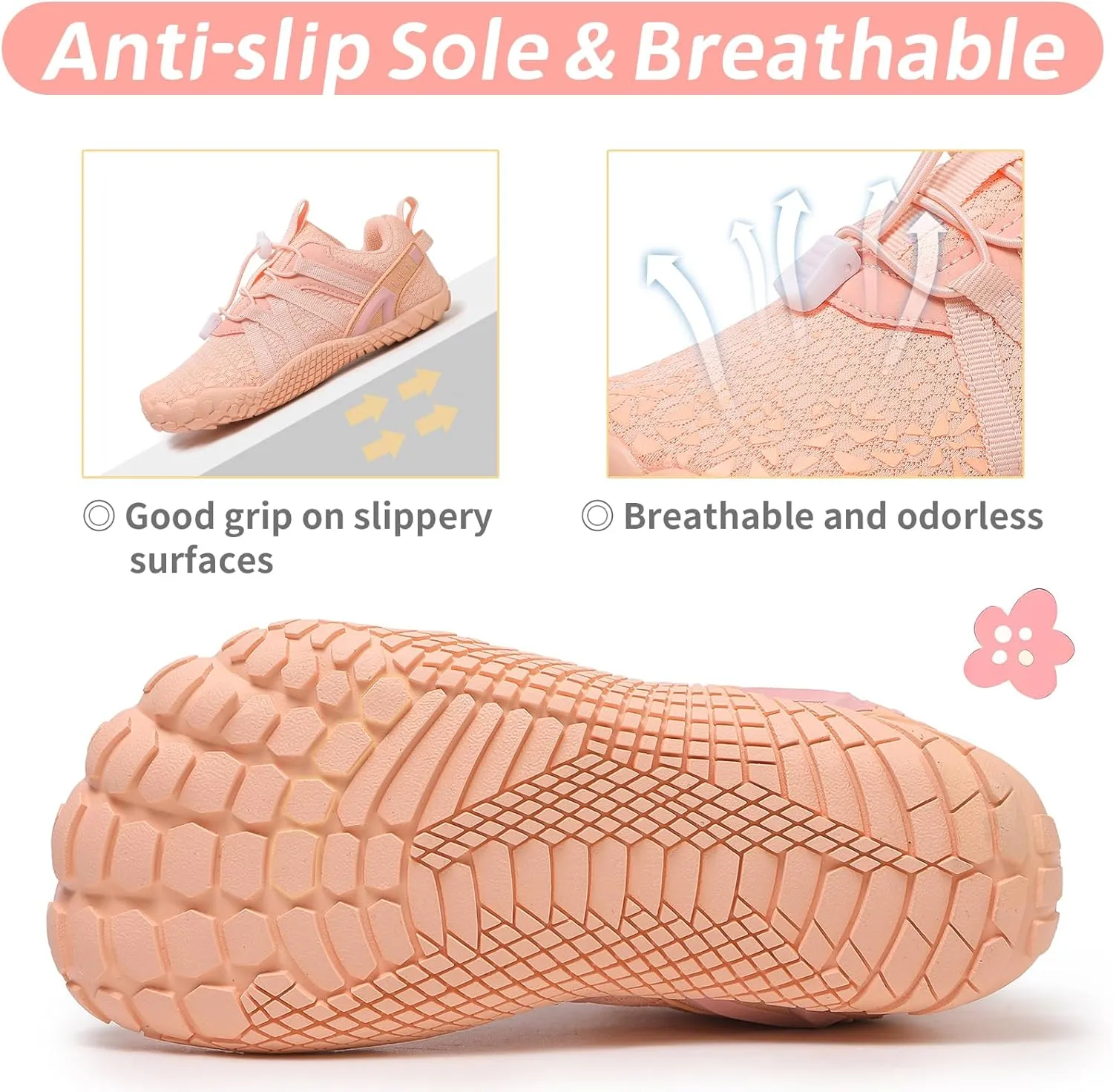 Boys Girls Barefoot Shoes Kids Toddler Wide Toe Box Minimalist Zero Drop Water Shoes Footwear Athletic Sneakers for Wrestling Hiking Camping Skateboard Climbing Running Training Sport Light Breathable