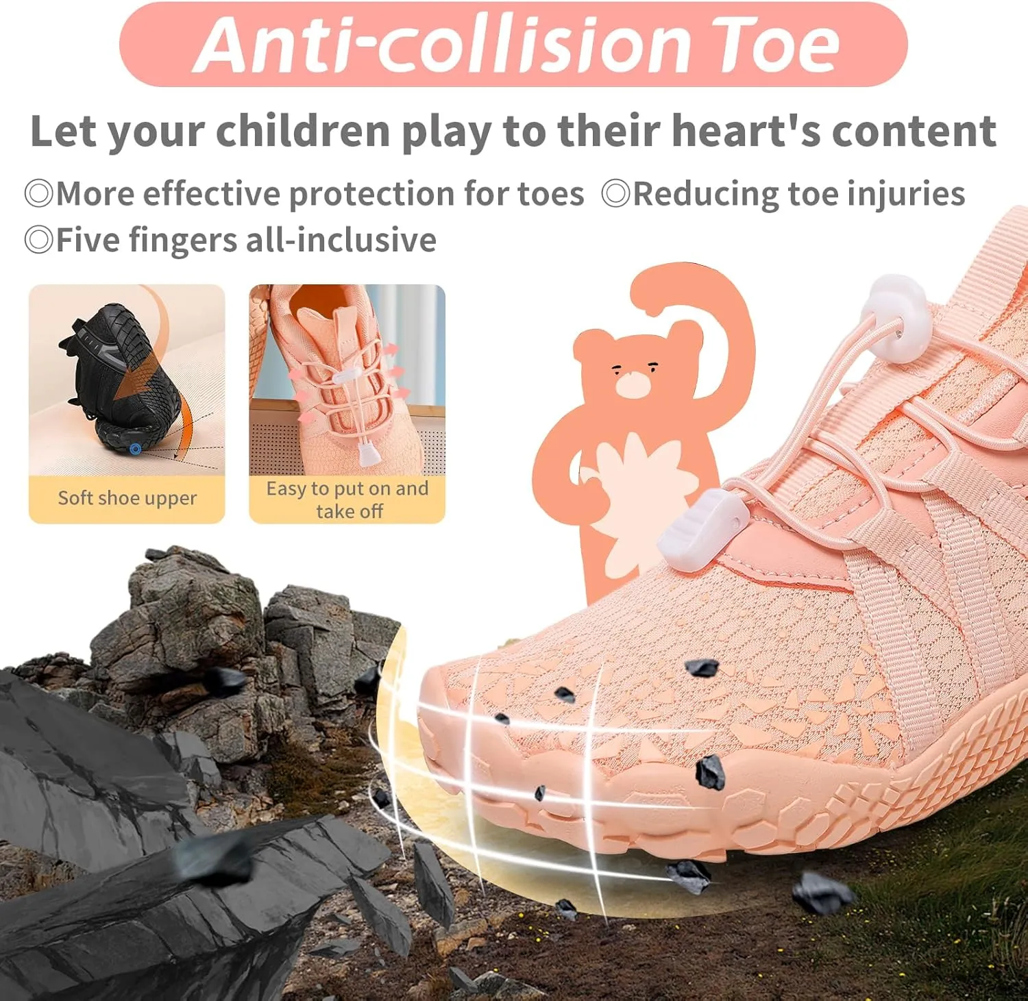 Boys Girls Barefoot Shoes Kids Toddler Wide Toe Box Minimalist Zero Drop Water Shoes Footwear Athletic Sneakers for Wrestling Hiking Camping Skateboard Climbing Running Training Sport Light Breathable