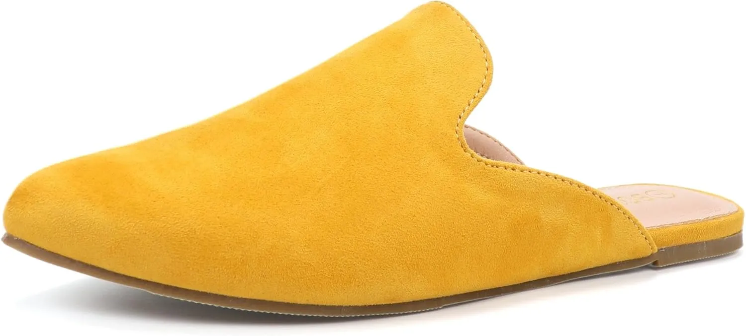 BOYYOUN Mules for Women Comfortable Slip On Backless Flats Pointed Toe Loafers for Work and Casual Wear Low Heel Closed Shoes Womens Mule