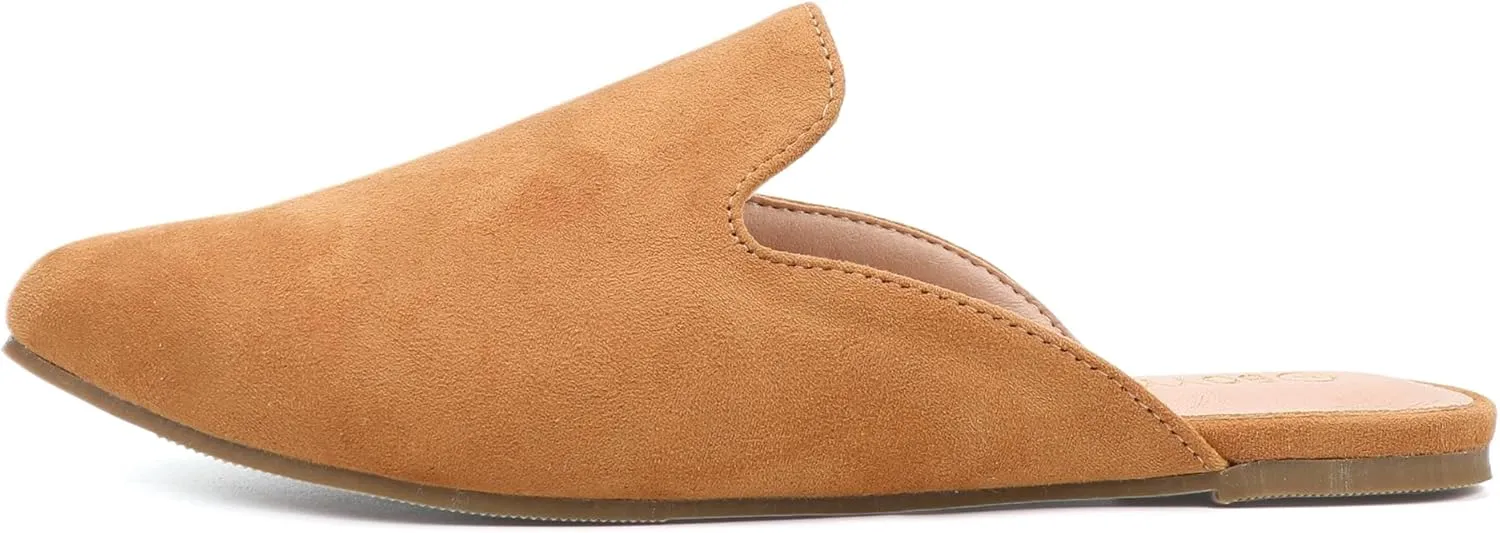 BOYYOUN Mules for Women Comfortable Slip On Backless Flats Pointed Toe Loafers for Work and Casual Wear Low Heel Closed Shoes Womens Mule