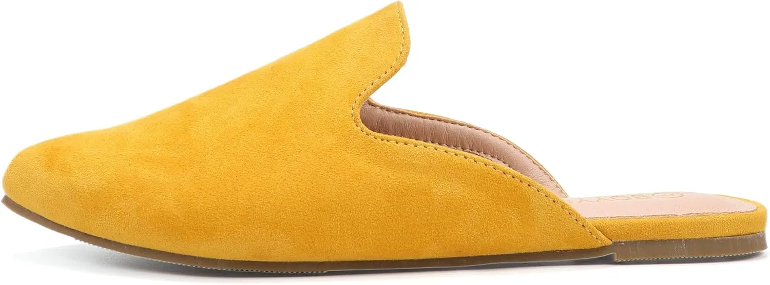 BOYYOUN Mules for Women Comfortable Slip On Backless Flats Pointed Toe Loafers for Work and Casual Wear Low Heel Closed Shoes Womens Mule