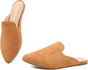 BOYYOUN Mules for Women Comfortable Slip On Backless Flats Pointed Toe Loafers for Work and Casual Wear Low Heel Closed Shoes Womens Mule