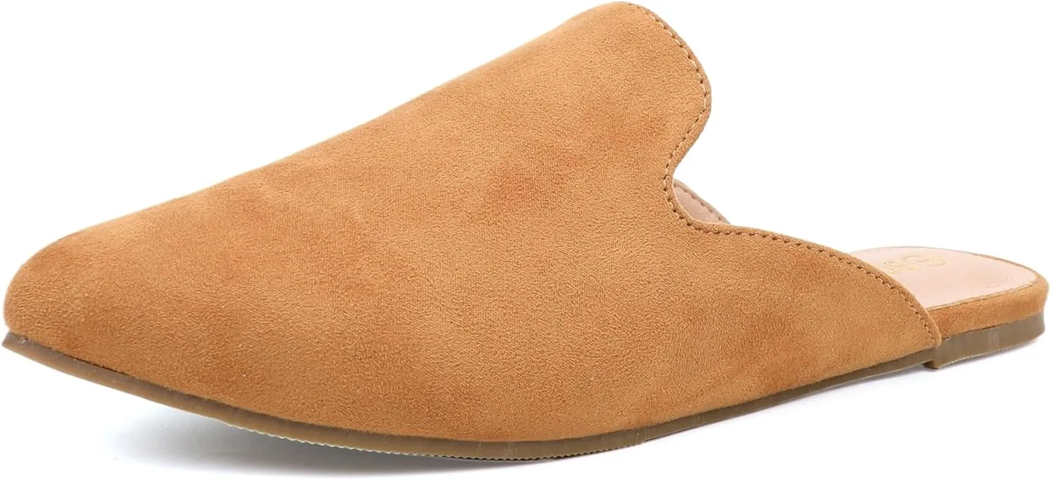 BOYYOUN Mules for Women Comfortable Slip On Backless Flats Pointed Toe Loafers for Work and Casual Wear Low Heel Closed Shoes Womens Mule