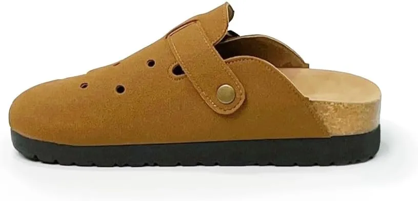 Breathable Women’s Clogs Ventilated Hollow Design Mules with Soft Cork Footbed and Arch Support
