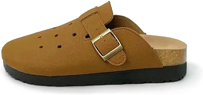 Breathable Women’s Clogs Ventilated Hollow Design Mules with Soft Cork Footbed and Arch Support