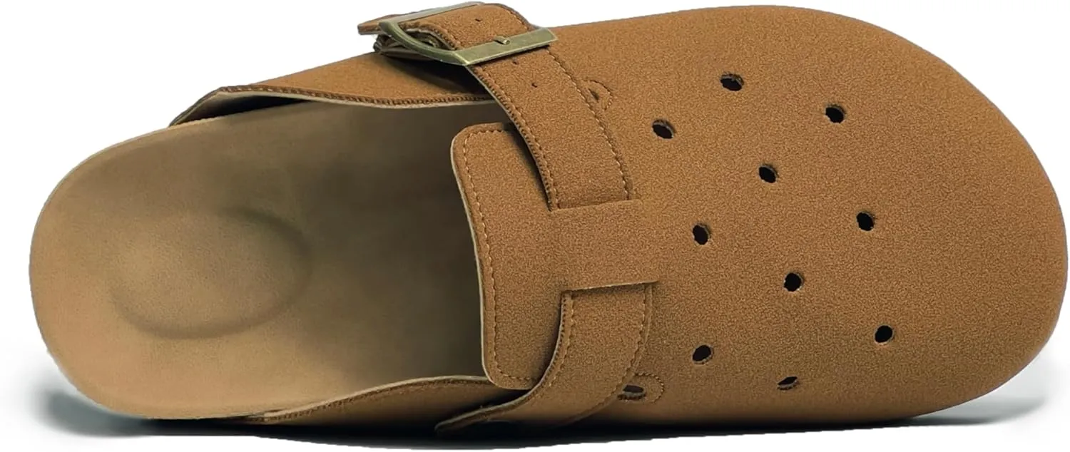 Breathable Women’s Clogs Ventilated Hollow Design Mules with Soft Cork Footbed and Arch Support