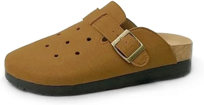 Breathable Women’s Clogs Ventilated Hollow Design Mules with Soft Cork Footbed and Arch Support