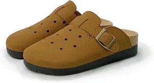 Breathable Women’s Clogs Ventilated Hollow Design Mules with Soft Cork Footbed and Arch Support