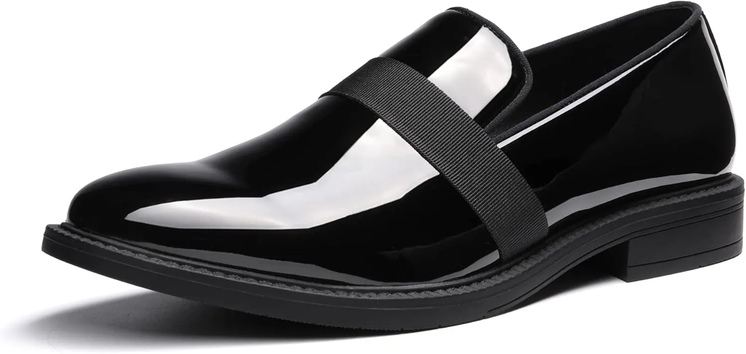 Bruno Marc Men's Dress Tuxedo Shoe Slip-on Classic Patent Leather Loafers