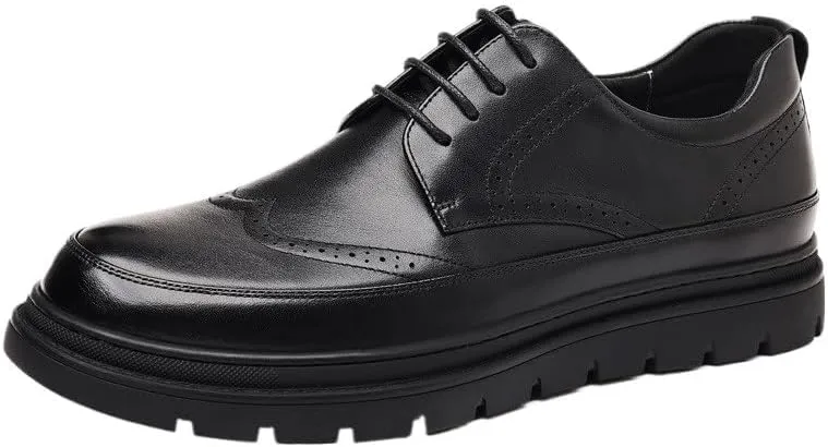 Business Leather Shoes Men's S Casual Soft Sole Loafers Height Increase Wear-Resistant Men Shoes