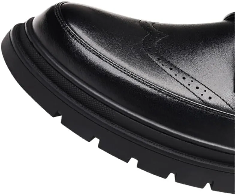 Business Leather Shoes Men's S Casual Soft Sole Loafers Height Increase Wear-Resistant Men Shoes
