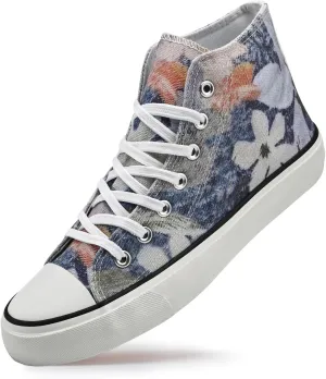 Canvas High Top Sneakers for Women Men Classic Lace Up Canvas Shoes Womens Mens Fashion High Top Sneakers Casual Tennis Walking Shoes