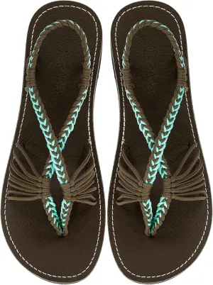 Capana Women's Flat Cork Sandals - Strappy Braided Bohemian Beach Sandals, Spring Casual Shoes, Comfy Boho Flats for Teen Girls – Cocoon