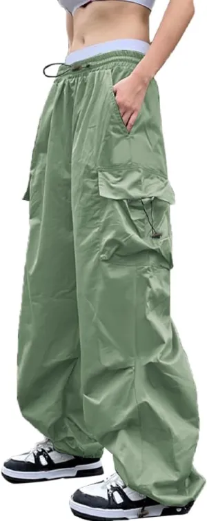 Cargo Pants Women Baggy Parachute Pants Woman Mutil Pockets Loose Fit Y2K Casual Pants for Women