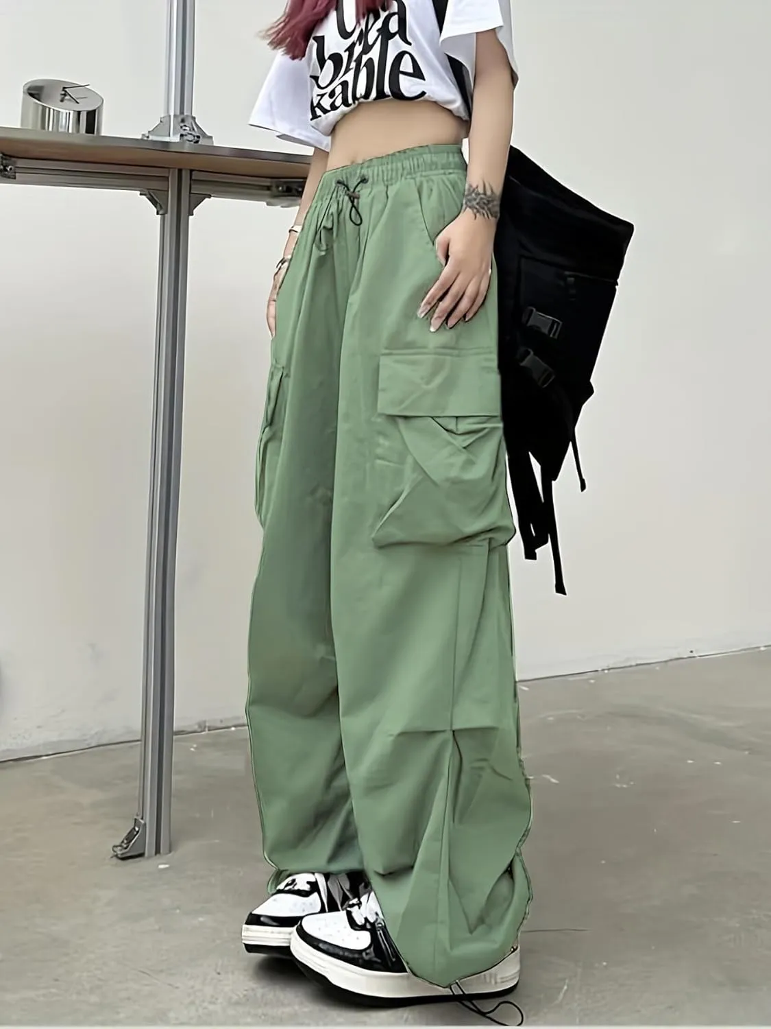 Cargo Pants Women Baggy Parachute Pants Woman Mutil Pockets Loose Fit Y2K Casual Pants for Women