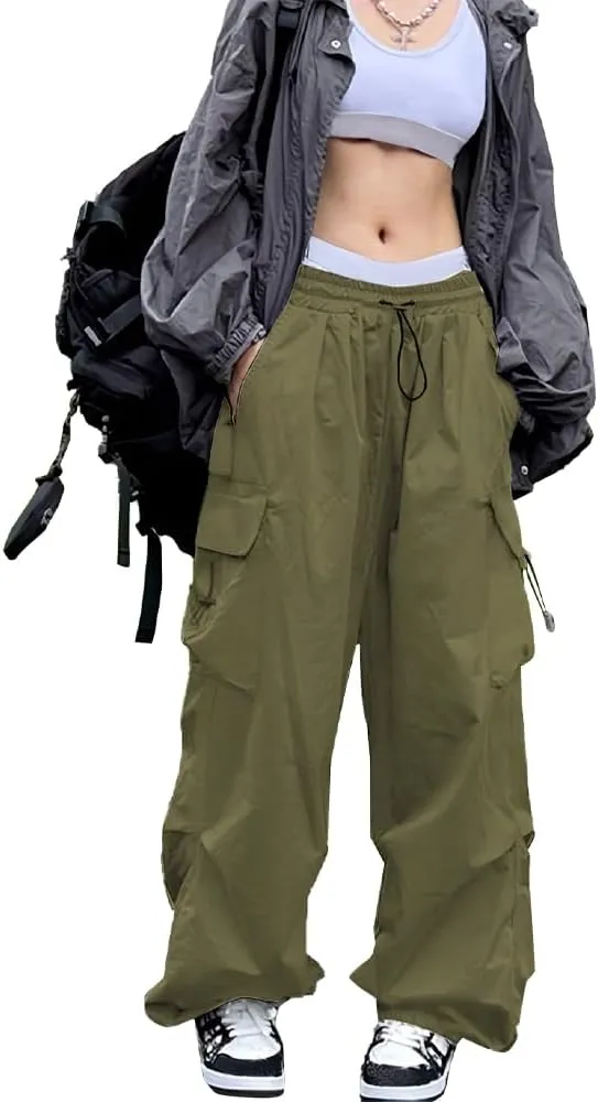 Cargo Pants Women Baggy Parachute Pants Woman Mutil Pockets Loose Fit Y2K Casual Pants for Women